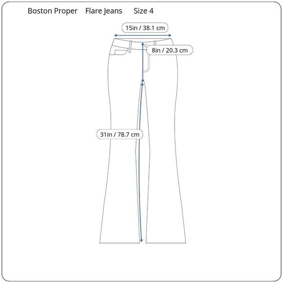 Boston Proper Jeans Womens Sz 4 Flare Embellished Studded Stretch Mid Rise White - Picture 3 of 12